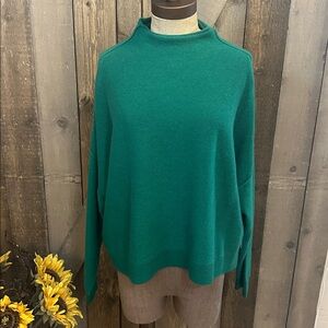 Anthropologie Pilcro Alani 100% Cashmere Sweater Holly Green M NWT
